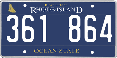 RI license plate 361864