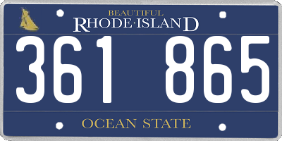RI license plate 361865