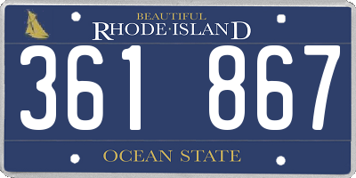 RI license plate 361867
