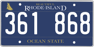 RI license plate 361868
