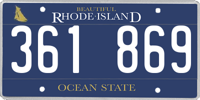 RI license plate 361869