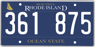 RI license plate 361875