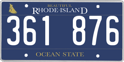 RI license plate 361876