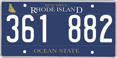 RI license plate 361882