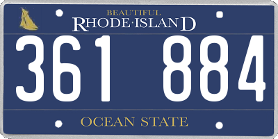 RI license plate 361884