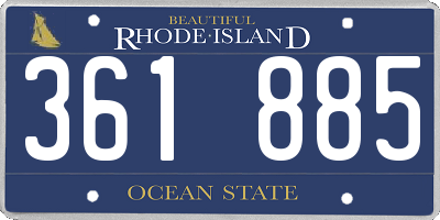 RI license plate 361885