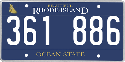RI license plate 361886