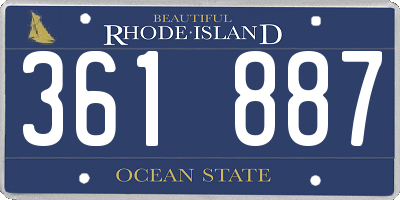RI license plate 361887