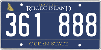 RI license plate 361888