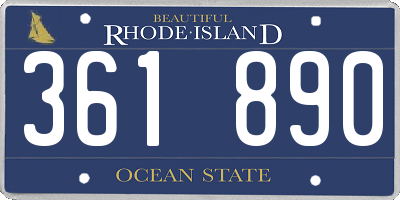 RI license plate 361890