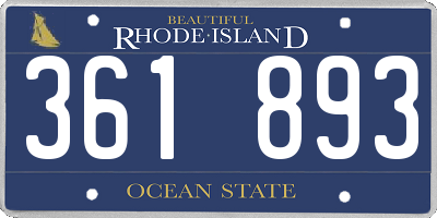 RI license plate 361893