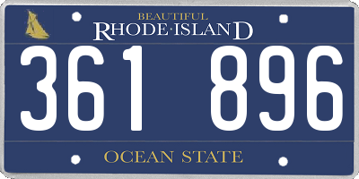 RI license plate 361896
