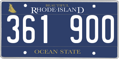 RI license plate 361900