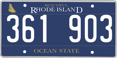 RI license plate 361903