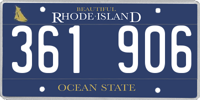 RI license plate 361906
