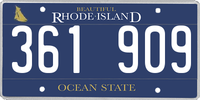 RI license plate 361909