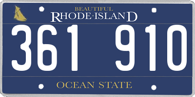 RI license plate 361910