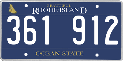 RI license plate 361912