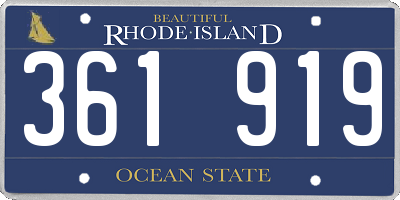 RI license plate 361919