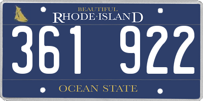 RI license plate 361922