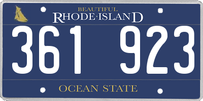 RI license plate 361923