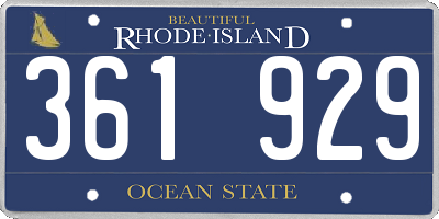 RI license plate 361929