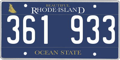 RI license plate 361933