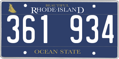 RI license plate 361934