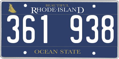 RI license plate 361938