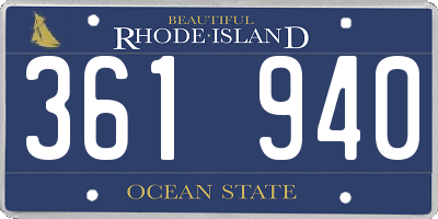 RI license plate 361940