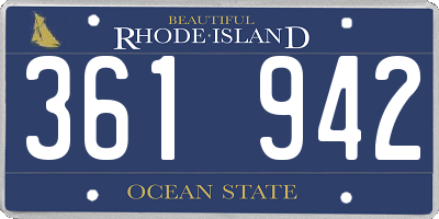 RI license plate 361942