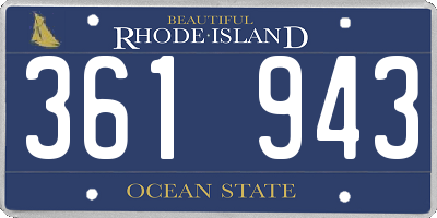 RI license plate 361943