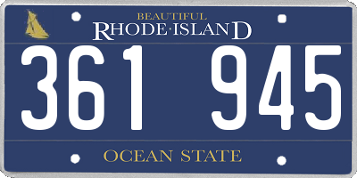RI license plate 361945