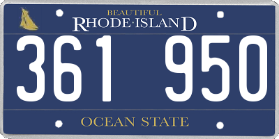 RI license plate 361950