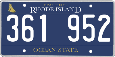 RI license plate 361952