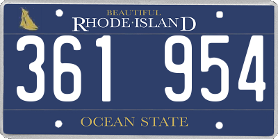 RI license plate 361954