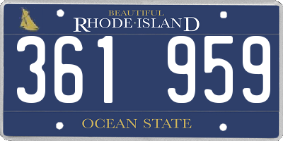 RI license plate 361959
