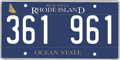 RI license plate 361961