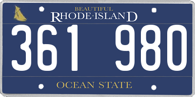 RI license plate 361980