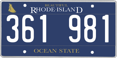 RI license plate 361981
