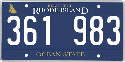 RI license plate 361983