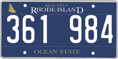 RI license plate 361984
