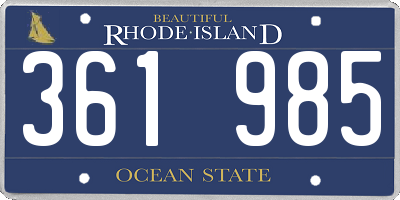 RI license plate 361985