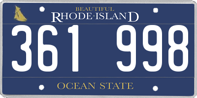 RI license plate 361998