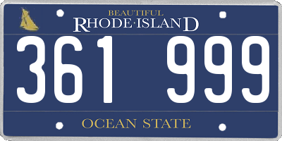 RI license plate 361999