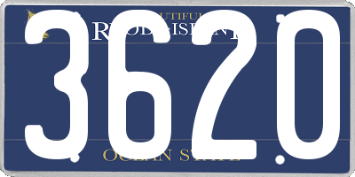 RI license plate 3620