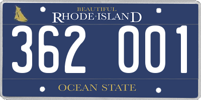 RI license plate 362001