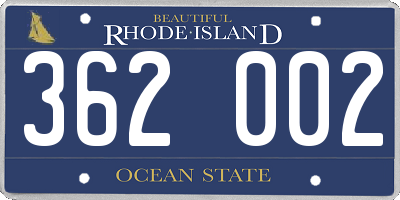 RI license plate 362002
