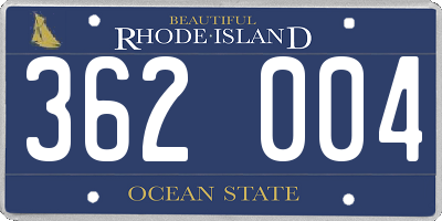 RI license plate 362004