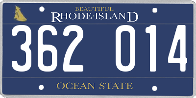 RI license plate 362014